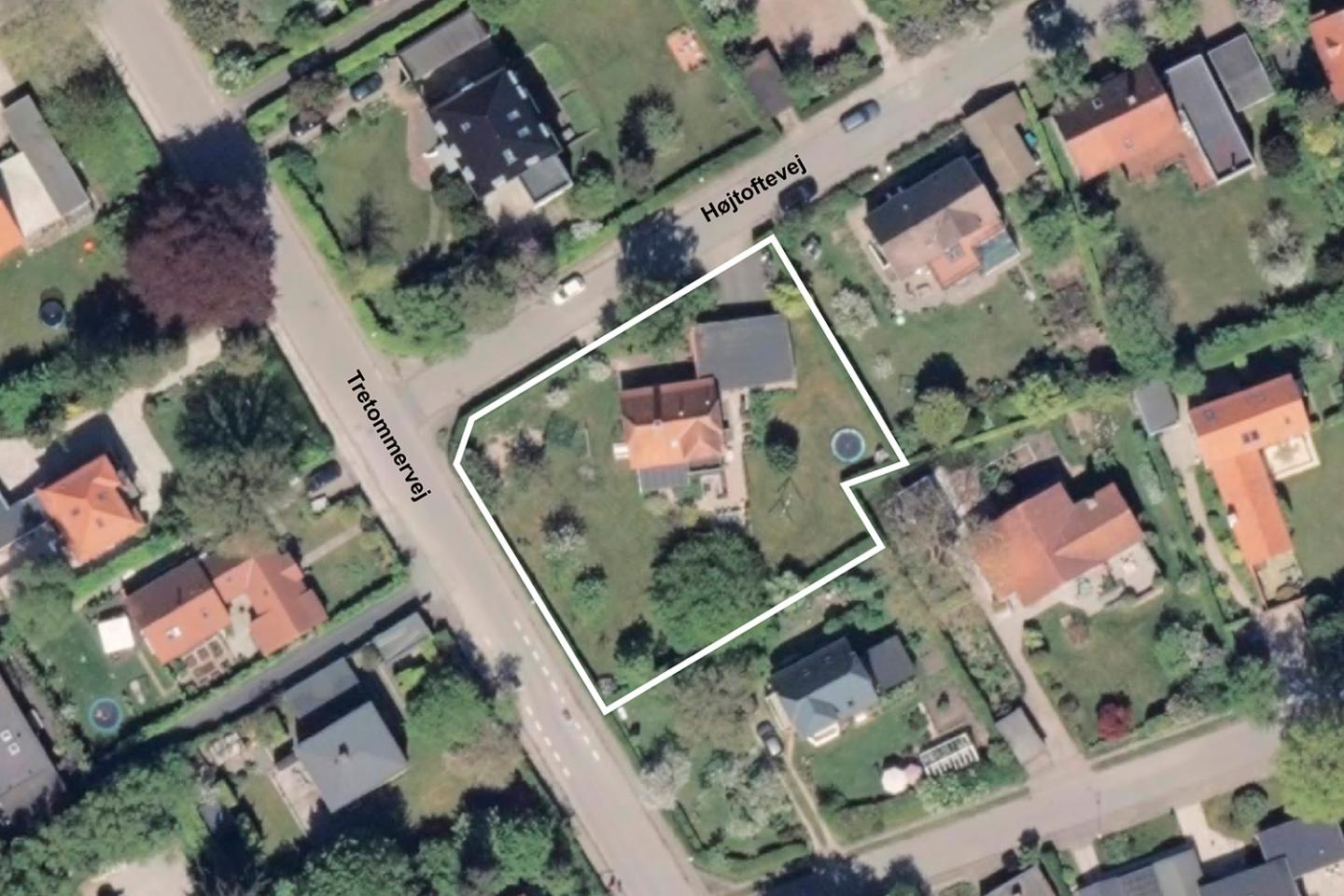 Luftfoto af afgrænsning for lokalplanforslag nr. 1255