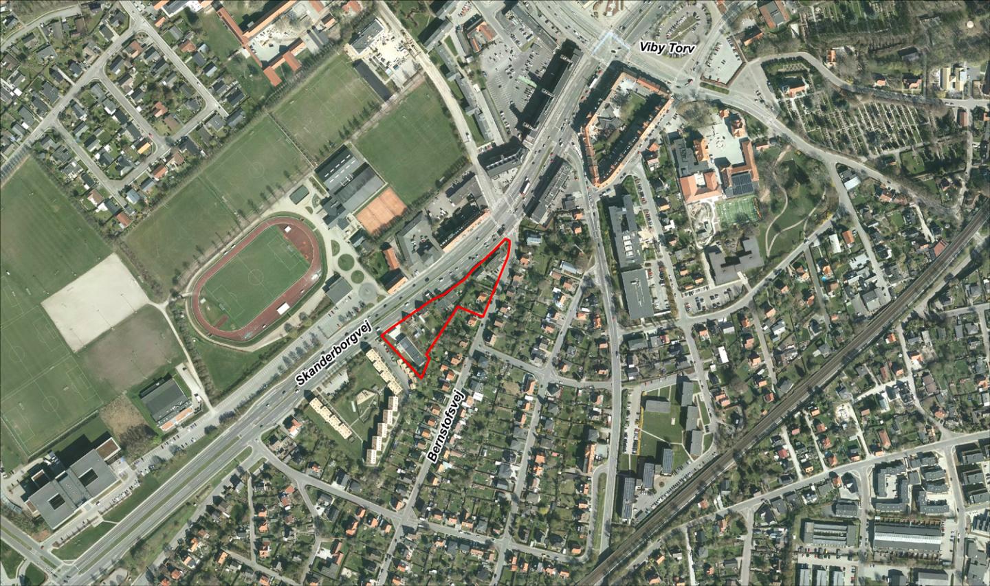 Kort over Skanderborgvej 215-223, Viby