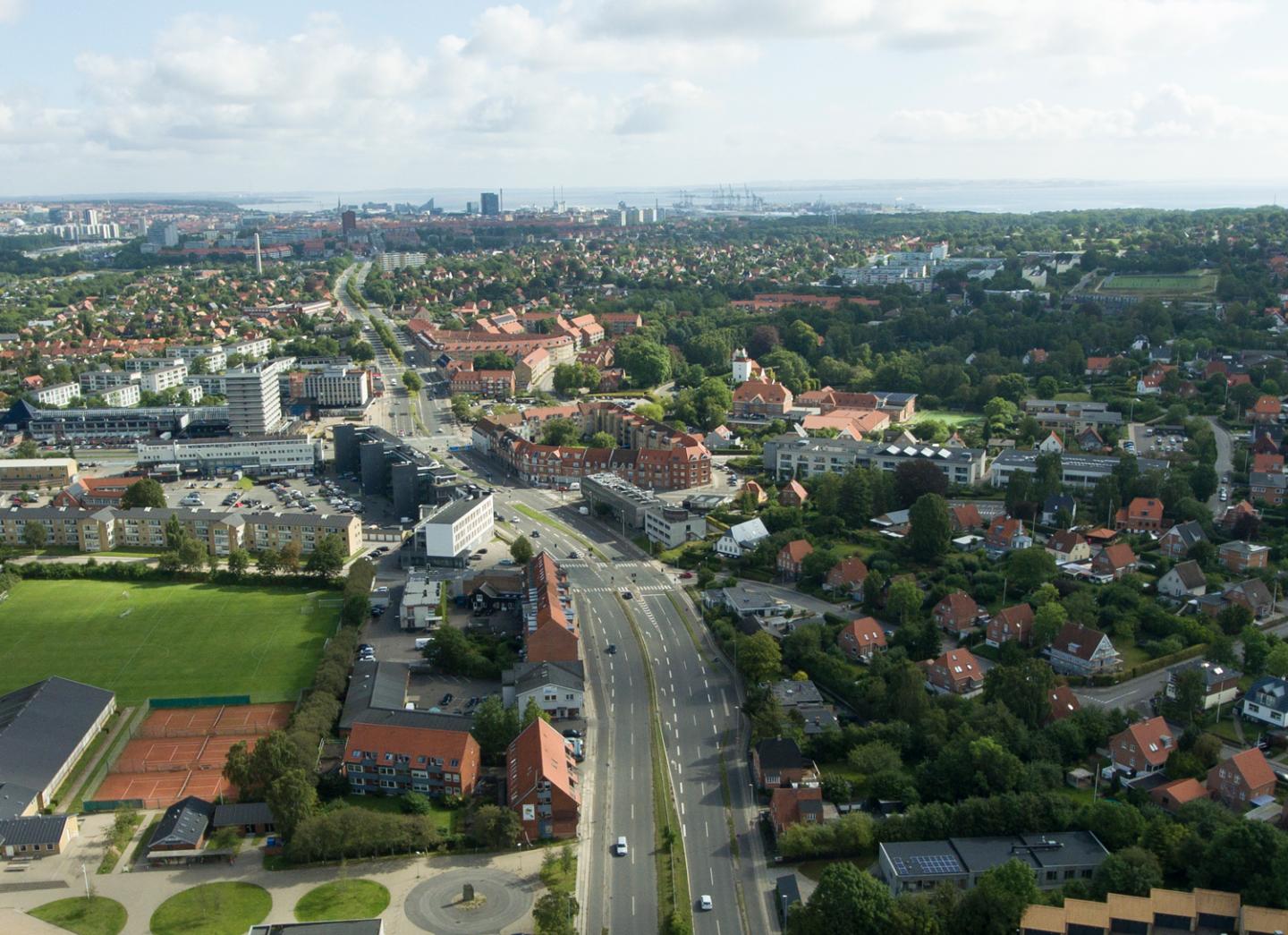 Luftfoto af Skanderborgvej