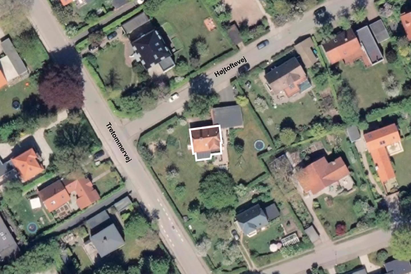 Luftfoto af afgrænsning for lokalplanforslag nr. 1255