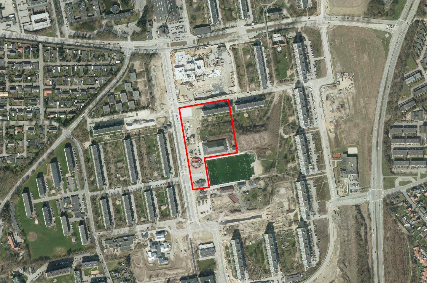 ortofoto oversigt over lokalplanområdet  