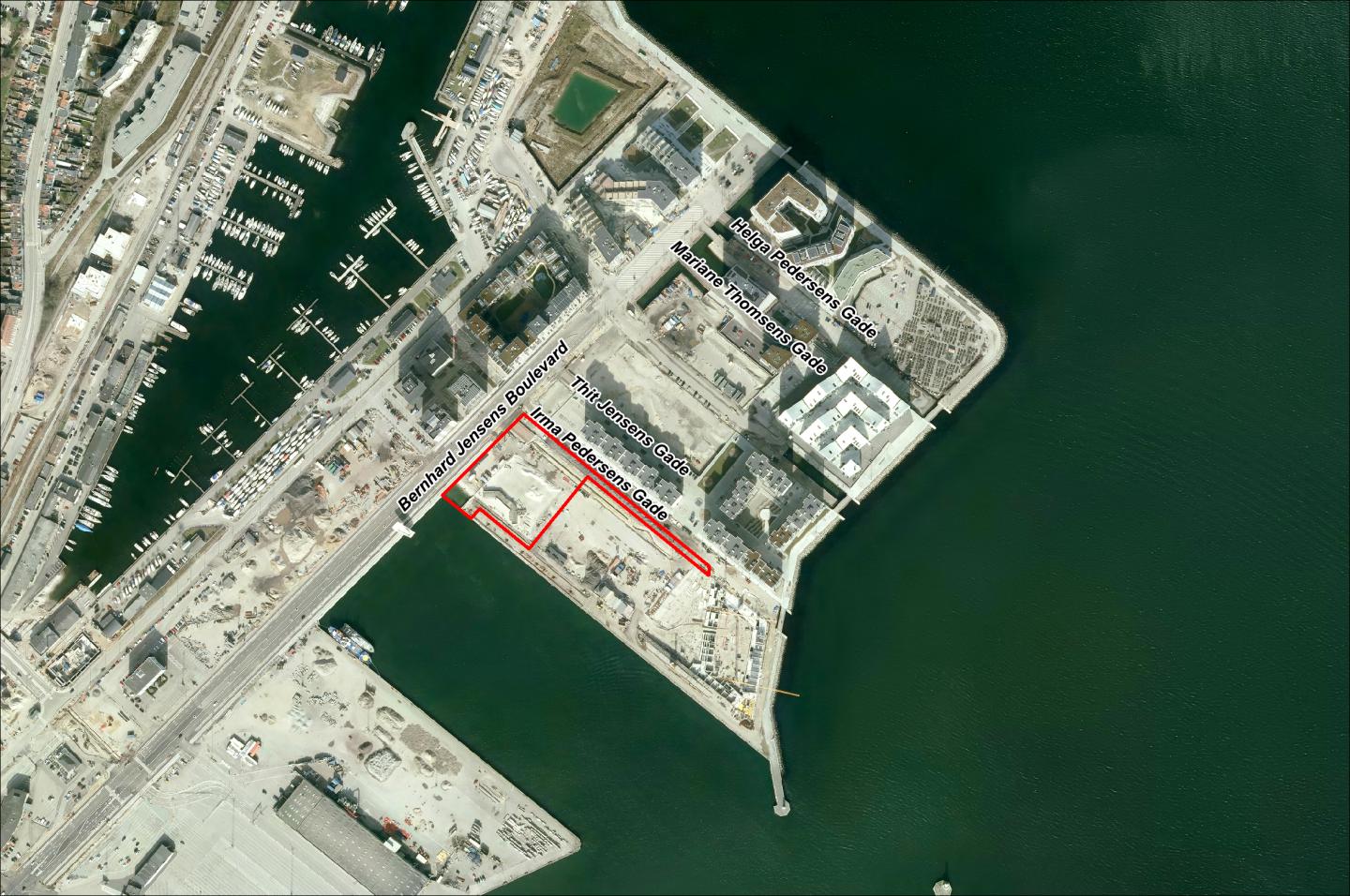 ortofoto oversigt over lokalplanområdet  