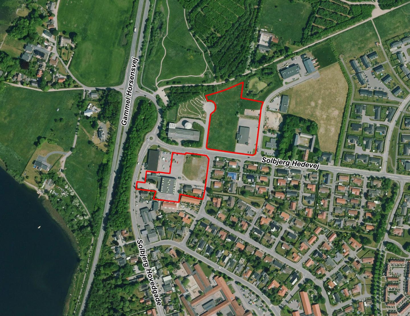 Luftfoto af området ved Solbjerg Hedevej