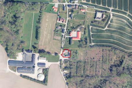 Luftfoto af afgrænsning for lokalplanforslag nr. 1219