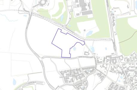 Kort der viser afgrænsningen til vvm-screeningen af kunsgræsbaner i Lisbjerg