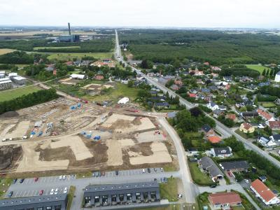 luftfoto af Lisbjerg og Randersvej