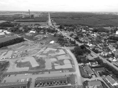 luftfoto af Lisbjerg og Randersvej