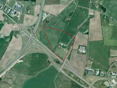 Luftfoto af afgrænsning for debatoplæg ved Høgemosevej 24, Trige