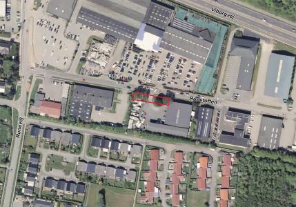 Luftfoto der viser afgrænsningen til lokalplantillæg H6_T2