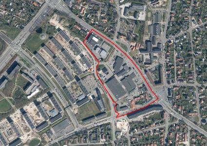 Områdeafgrænsning af området ved Hasle Torv