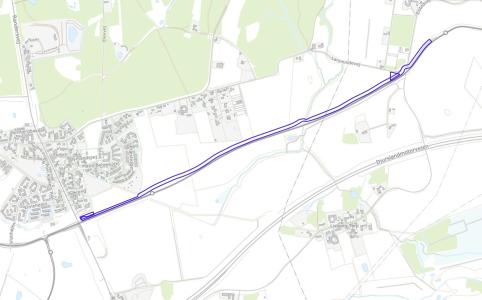 Kort der viser afgrænsningen til vvm-screeningen af cykelsti ml. letbanestop Lisbjerg og Nye