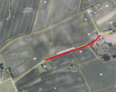 Kort der viser den omhandlende vejstrækning