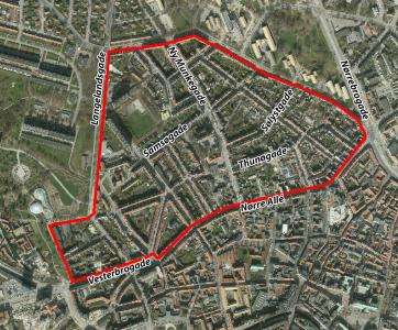 Kort over Ø-gadekvarteret