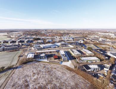 Luftfoto erhvervsområde i Aarhus