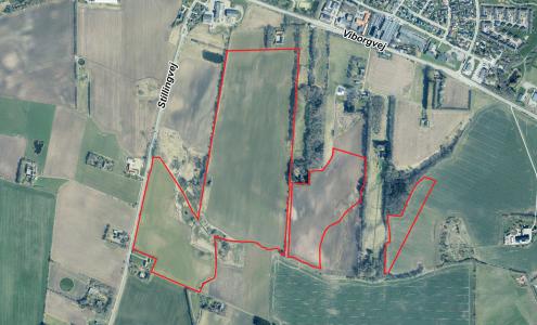 Luftfoto af området