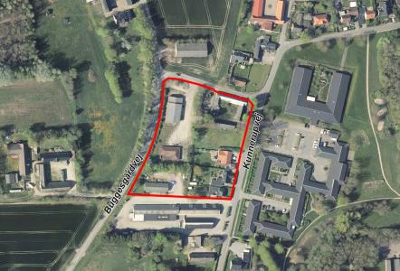 Luftfoto af afgrænsning for lokalplanforslag nr. 1231