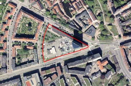 Luftfoto af afgrænsning for lokalplanforslag nr. 1236