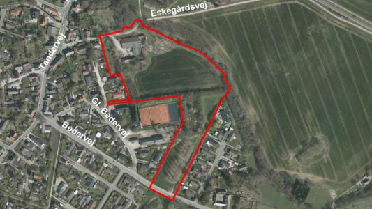 Kort over området ved Eskegårdsvej