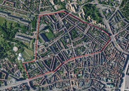 Kort over ø-gadekvarteret