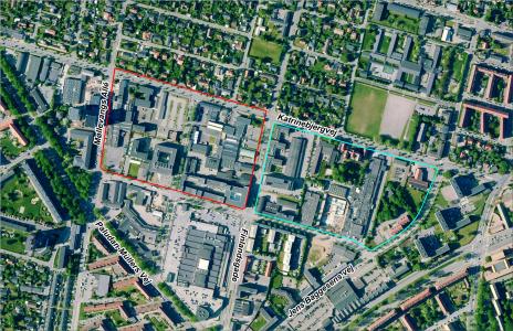 ortofoto oversigt over lokalplanområdet  