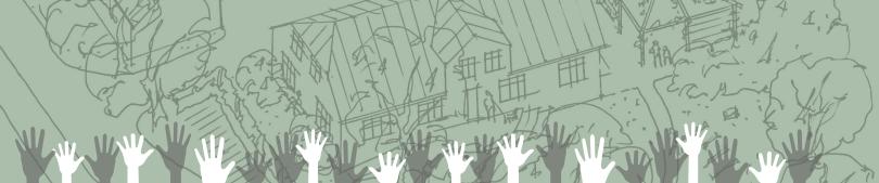 grafik event i lisbjerg. tegnede hænder, der hjælper