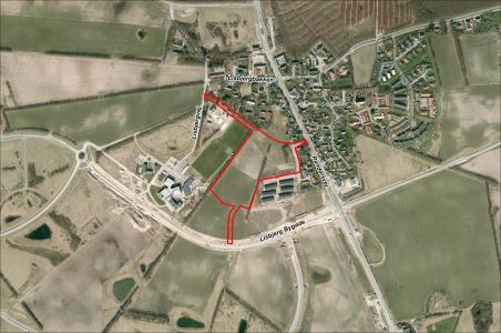 ortofoto oversigt over lokalplanområdet  