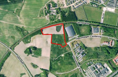 Kort over Hasselager Centervej og Hasselager Allé