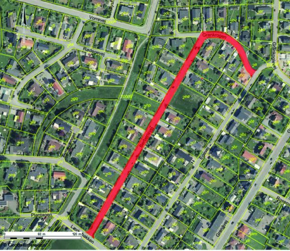 Oversigtskort over vejstrækningen