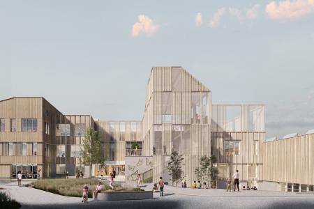 Hovedindgangen til Ravnbakkeskolen