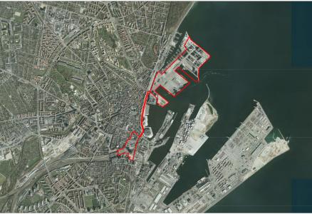 Luftfoto af afgrænsning for kommuneplantillæg nr. 101