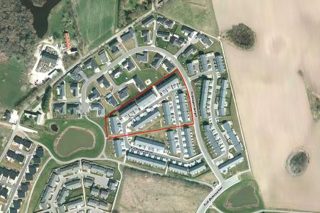 Loftfoto af afgrænsning for Lokalplanforslag nr. 1153