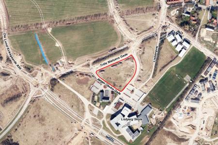 Luftfoto af afgrænsning for lokalplanforslag nr. 1168