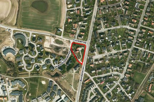 ortofoto oversigt over lokalplanområdet  