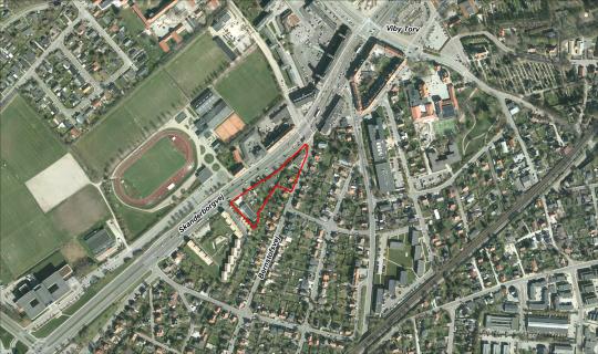 Kort over Skanderborgvej 215-223, Viby