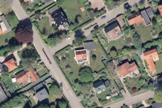 Luftfoto af afgrænsning for lokalplanforslag nr. 1255