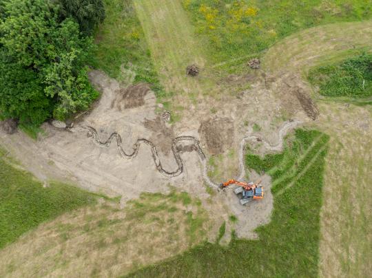 Nyt vandløb Mariendal Strandmark, 300 hektar ny natur