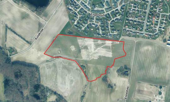 Luftfoto der viser lokalplanafgrænsningen til Lokalplan 1179